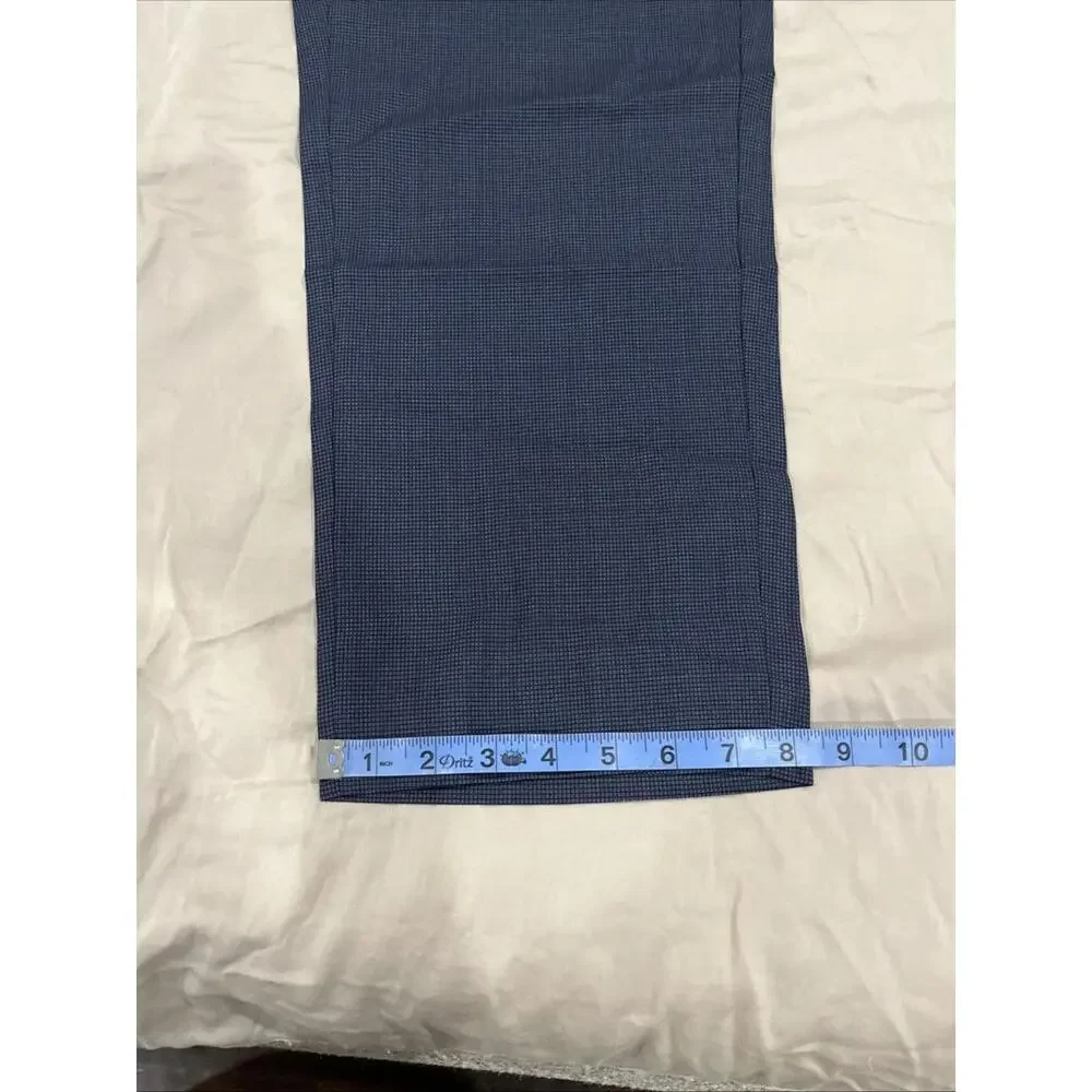 LUIGI BIANCHI MANTOVA LBM MENS DRESS PANTS 38x27 BLUE PATTERN MADE IN ITALY VGC!